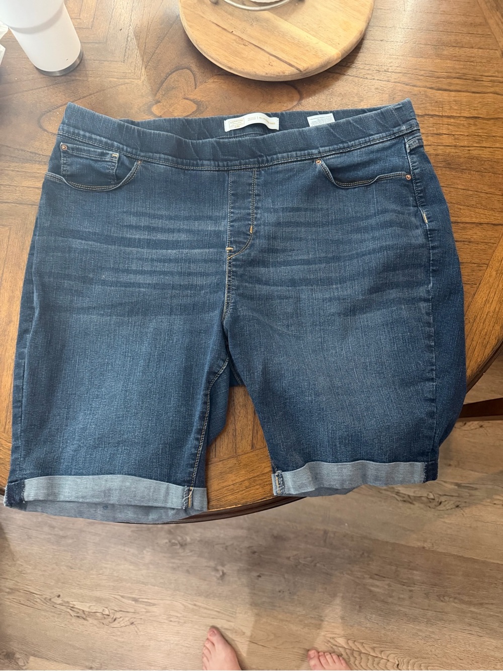 Signature by Levi Strauss Dark Blue Denim Bermuda Shorts